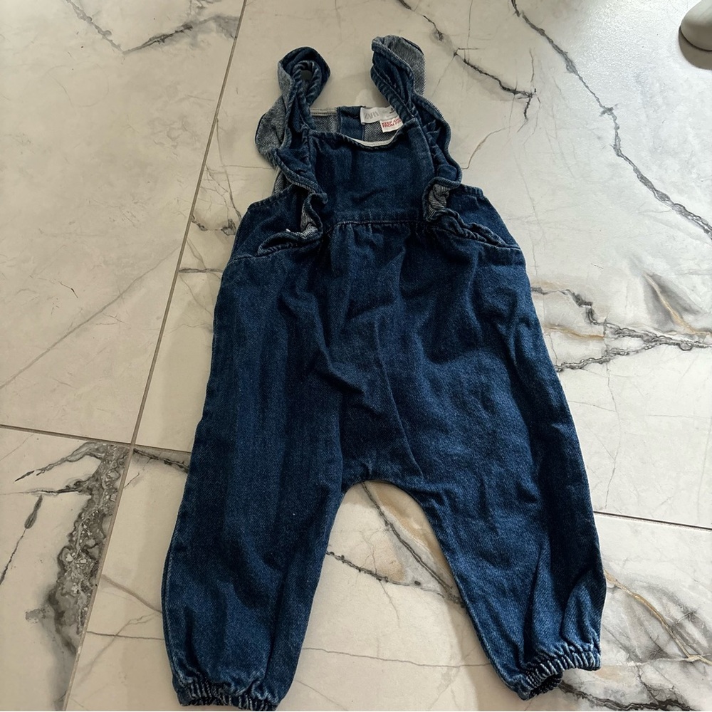 Zara Kids Dark Blue Denim Overalls